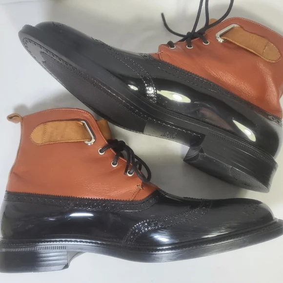Vivienne Westwood Men's Lace Up Leather Brogue Rain Boots Size 7.5 (40 EU) - Picture 11 of 16